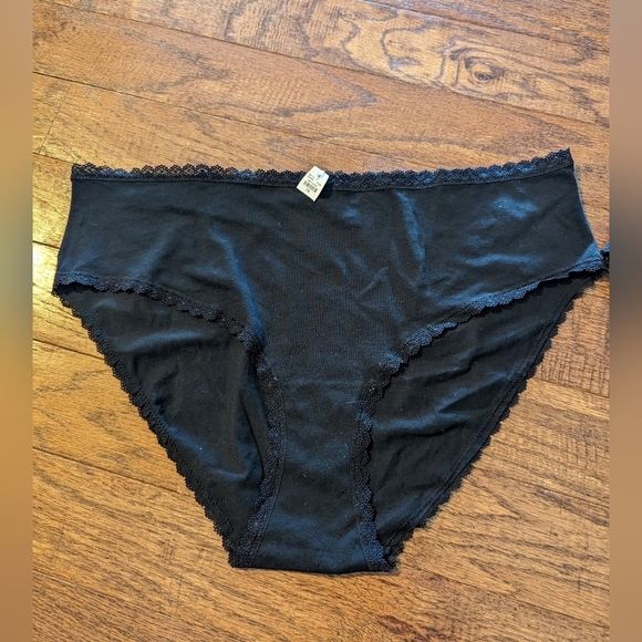 Maurice hipster cotton panties with lace- Black 1x NWT - Picture 3 of 7